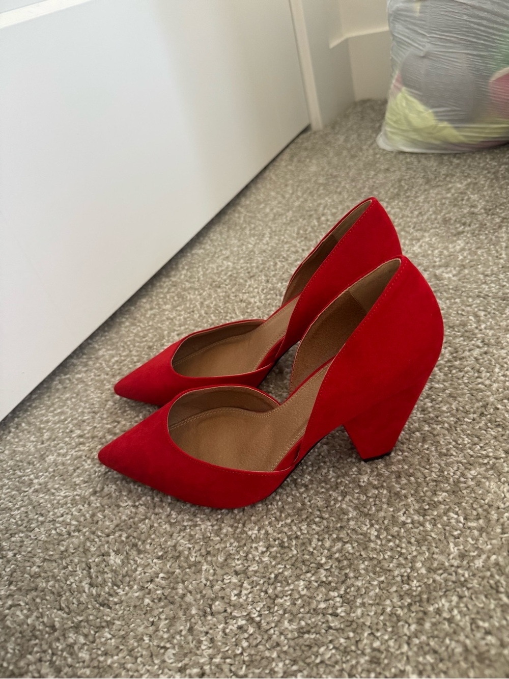 ASOS Red Pointed Block Heel Pumps